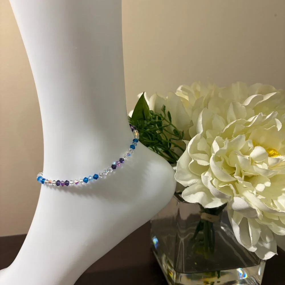 Purple & Blue Ombre Crystal Bracelet – Handmade - Picture 2 of 4
